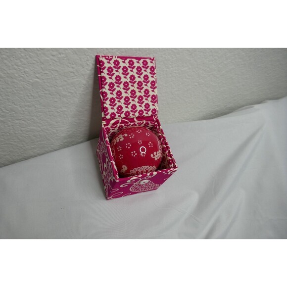 Vera Bradley Pink Twirly Birds Glass Ball Ornament In Fabric Box 2010 - Picture 5 of 9